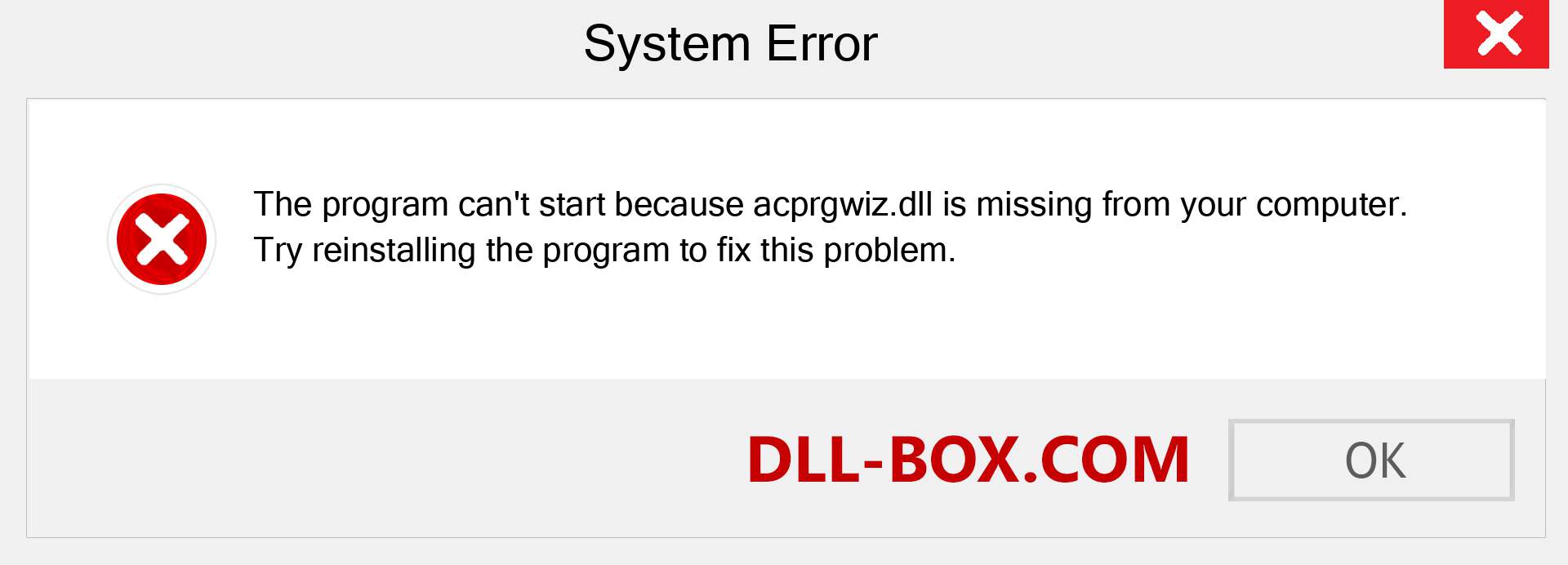  acprgwiz.dll file is missing?. Download for Windows 7, 8, 10 - Fix  acprgwiz dll Missing Error on Windows, photos, images